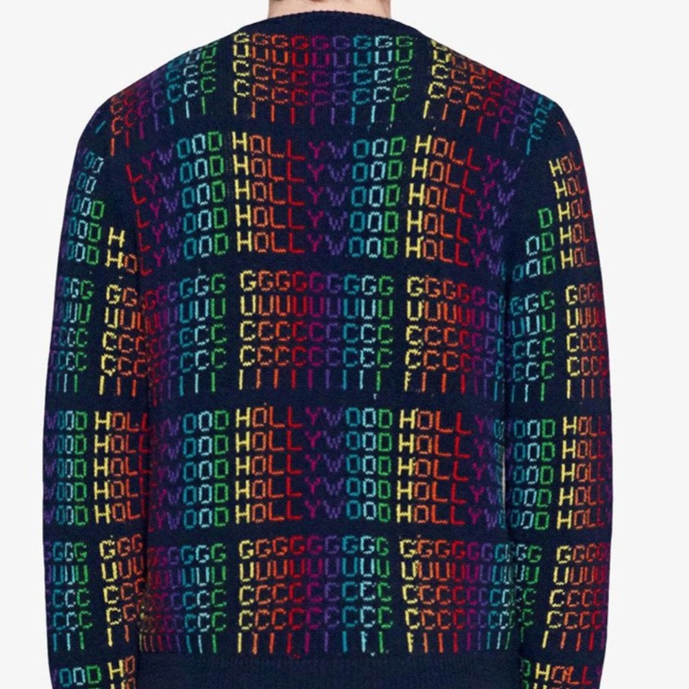NWT $980 GUCCI Hollywood knitted wool sweater M